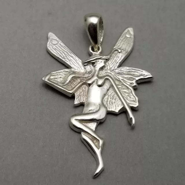 Solid Sterling Silver Fairy Necklace Pendant 925 - 4.1g