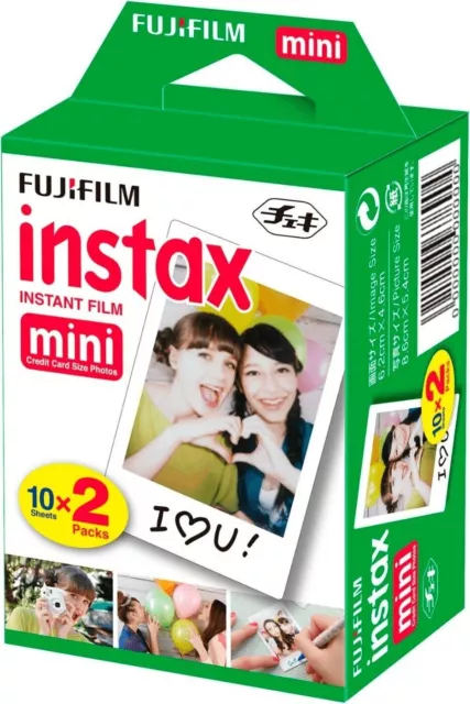 FUJIFILM INSTAX mini Film,  2 Filme für 20 Fotos (10 Sheets x 2 Packs)