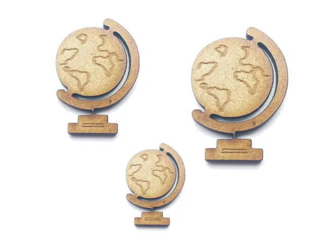 Wooden Mdf Globe Shape Ornament Laser Cut Embellishment