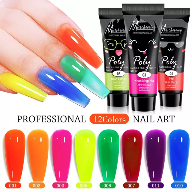 Kits De Gel De Construction D'ongles Uv Poly 15Ml Extension Acrylique Ongles R