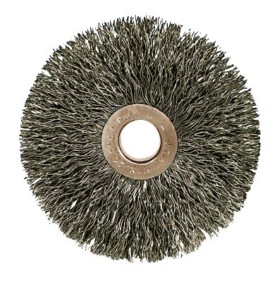 Copper Center™ Small Wire Wheel, 1 1/2 in D X 1/4 in W, .0118 Steel, 20,000 Rpm