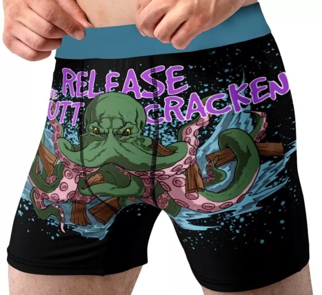RELEASE THE CRACKEN Mens Boxers Funny Kraken Sea Octopus Butt Crack Novelty  $11.69 - PicClick