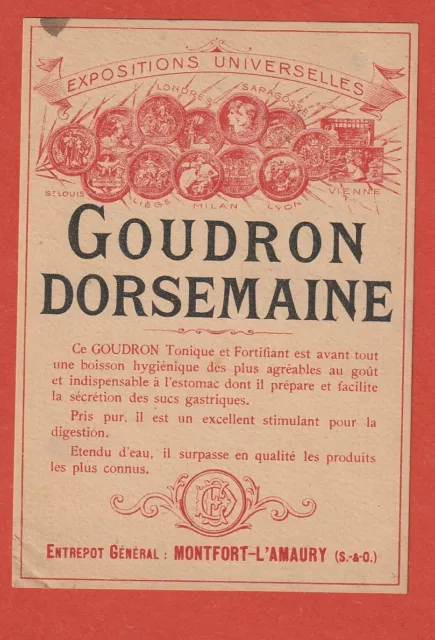 Etiquette - Goudron Dorsemaine - Montfort L'amaury - Expositions Universelles