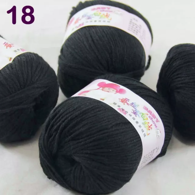 Sale 4BallsX50gr Baby 4Ply Rugs Cashmere Silk Wool hand knitting Crochet Yarn 18