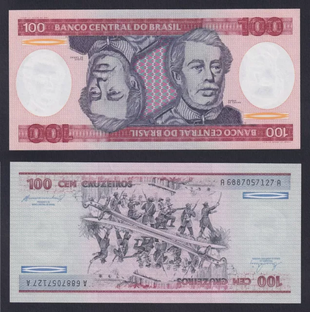 Banknote Brazil 100 Cruzeiros 1984 P 198b Fds / UNC A-07