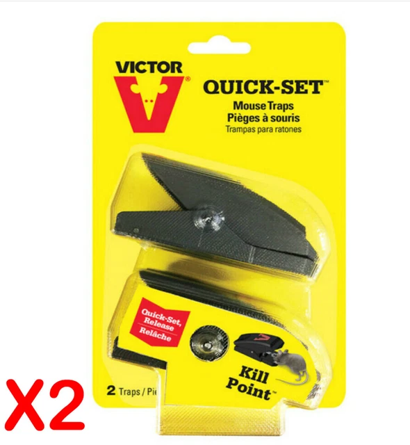 4 New Victor M137 Quick Set Mouse Traps, 2 x 2 Packs Free US Shipping