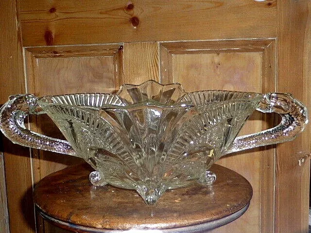 Superb Vintage Art Deco Brockwitz Serpent Handled Centrepiece Bowl, 1941