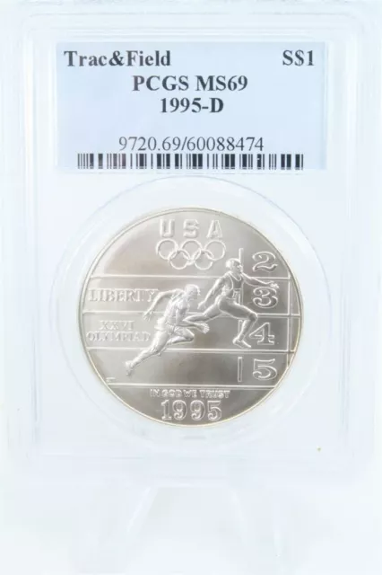 1995-D PCGS MS69 Track & Field Silver Modern Commemorative Dollar