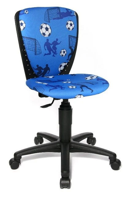 Topstar Kinder Drehstuhl Ergokid 15 Jet - Motiv Fußball - mit Teppichbodenrollen