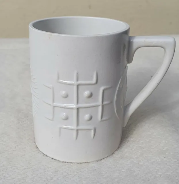 Portmeirion Pottery Totem Pattern Small White Coffee Mug By Susan Williams-Ellis