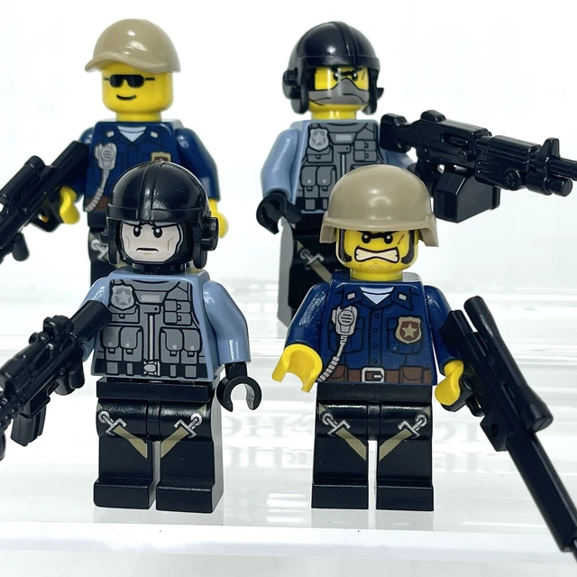 Lego Creation Police SWAT Team Minifigures Lot Tactical Weapons & Accessories