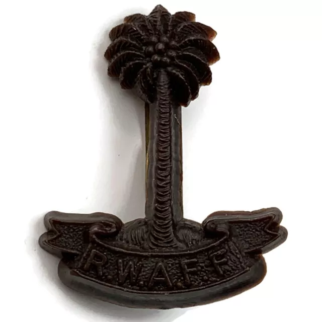 Royal West African Frontier Force RWAFF PLASTIC Economy Issue Bakelite Cap Badge