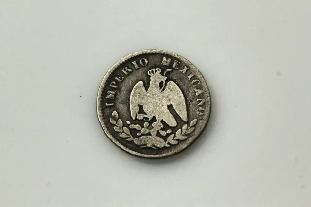 1864-M Mexico 10 Cent Maximilian I Silver Coin Grades Very Good (NUM7002)