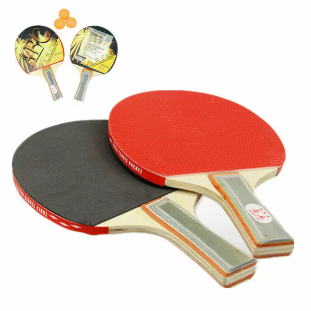 2-Player Table Tennis Racket Bat Ping Pong Paddle & 3 Balls sports