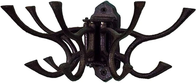 CTW 520010 Decorative Cast Iron Hinged Wall Mount Hook, Hang Jewelry Belts Pet