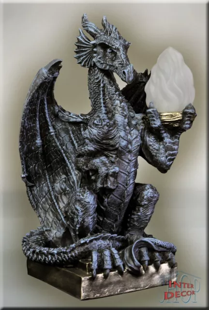 Lampe Tischlampe Tischleuchte Dragon Gothic Mystisch Designer Stehlampe Neuheit