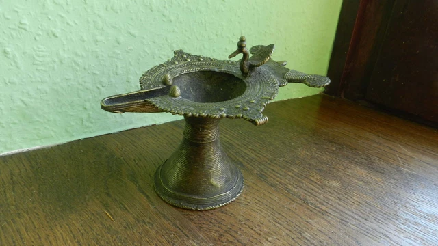 Alte Öllampe Bronze Vogel  Asien