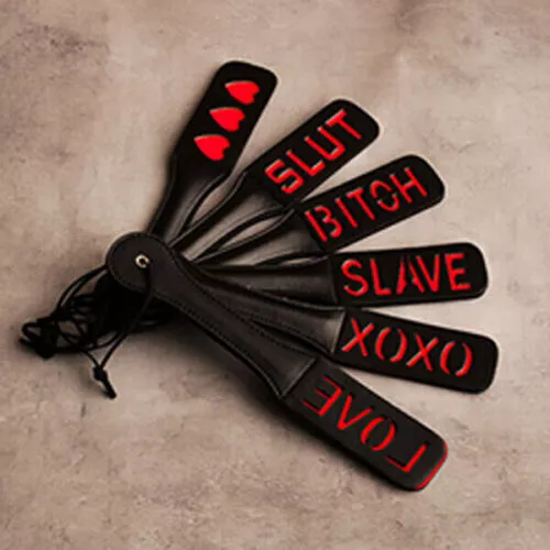 Double Layers PU Leather Bondage Spanking Paddle Whip Flogger Slave Horse Riding