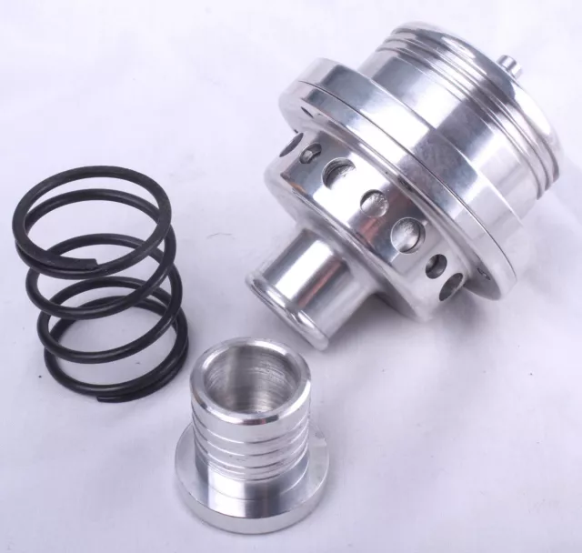 Turbo Dump Ventil 25mm Aluminium Silber Fitting Kit Blow Off BOV Federstumpf 2