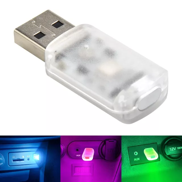 Mini USB Led-Car Eclairage Habitacle Ambiant Lampe Ampoule Tactile Clé Fluo