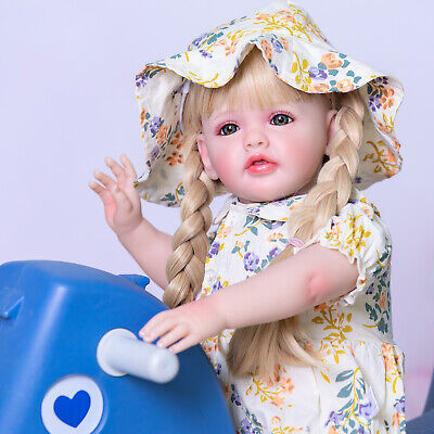 24in Lifelike Soft Touch Reborn Baby Dolls Girl Silicone Toddler Toy Kids Gift