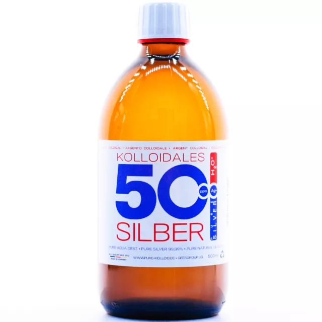kolloidales Silber 500ml PureSilverH2O  - 10 ppm ● 15 ppm ● 25 ppm ● 50 ppm