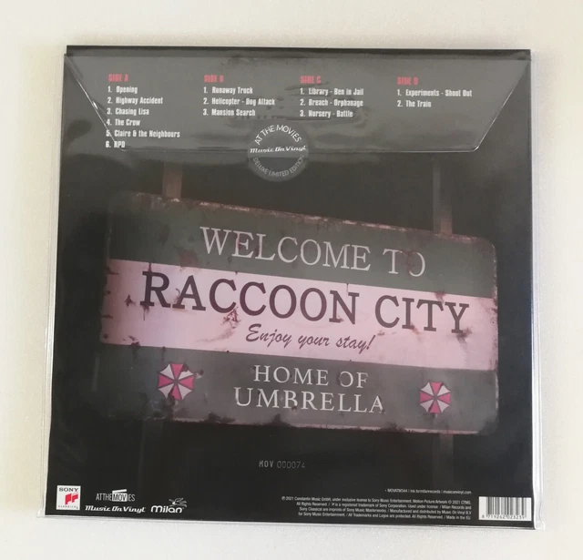 12 & LP Rouge Vinyle Soundtrack Resident Evil Welcome Raccoon City No