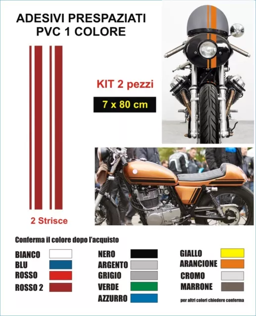 Strisce adesive fasce 2 pezzi 80 cm x 7 moto pvc decals stripes vintage biker