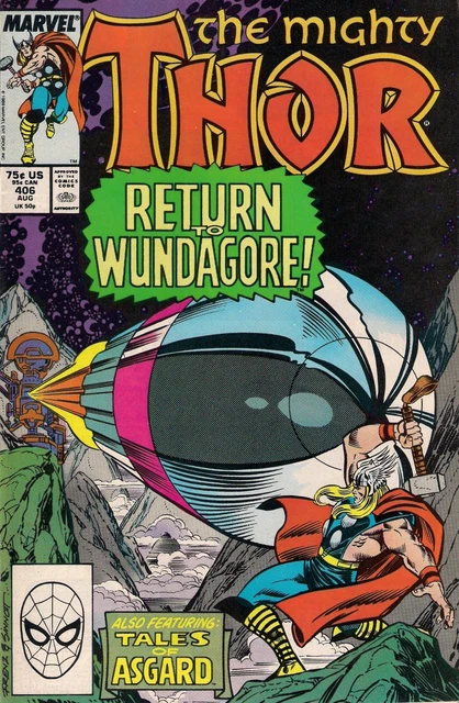 THOR # 406<>MARVEL COMICS<>1989<>RON FRENZ / TOM DeFALCO<>vf