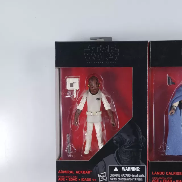 Paquete de 2 ROTJ ALMIRAL ACKBAR & LANDO Star Wars Black Series 3.75" exclusivo de Walmart 2