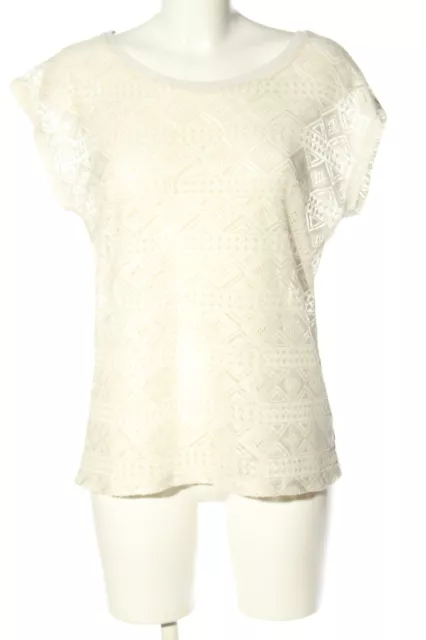 LAURA T: Top en maille crochet Dames T 40 blanc cassé style décontracté