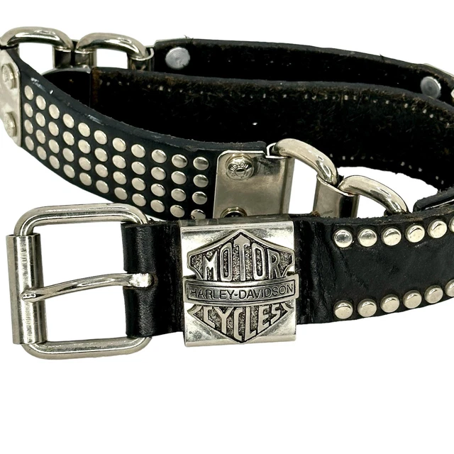 Harley Davidson Black Leather Belt With Studs Size Extra Small unisex