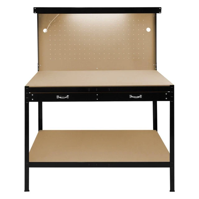 Strumento leggero banco da lavoro nero cassetto pegboard garage resistente officina in acciaio fai da te
