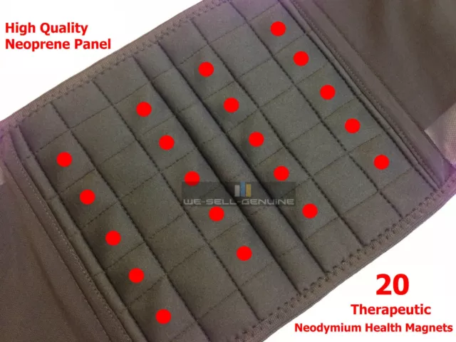 Neoprene Double Pull Magnetic Lumbar Support Lower Back Belt Brace - Pain Relief 3