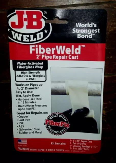 J-B Weld FiberWeld 2" Pipe Repair Cast -Water Activated Fiberglass Wrap- #38260