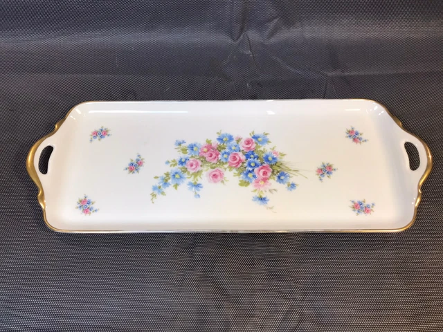 CAKE STAND - MASSÉ & SURGET FRANCE - FADED PURPLE ROSES
