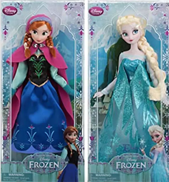 Disney Store official Frozen Sisters ELSA & ANNA Classic Doll Set 11" NEW BOXED