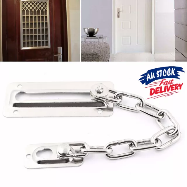 Lock Door Chain Home Fastener Latch Guard Stainless Sliding Security Office