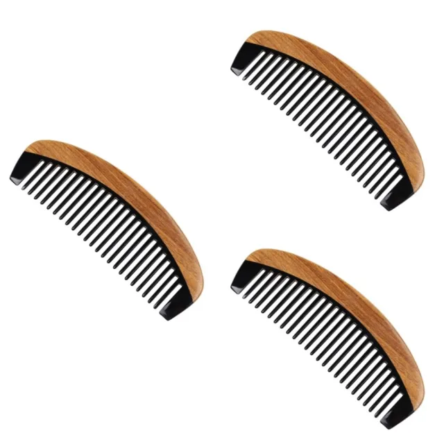 3pcs Horn Comb Teeth Wide Tooth Detangling Comb Anti-Static Horn Long Combs