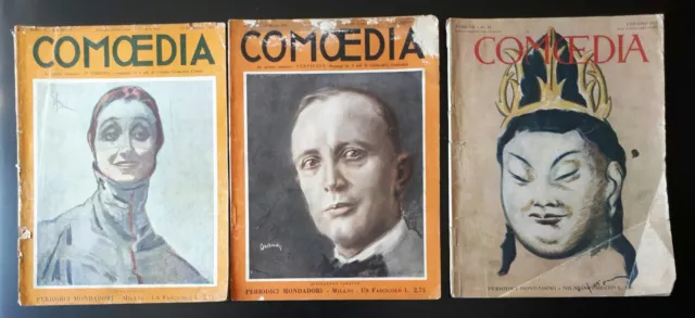 lotto 3 numeri COMOEDIA rivista di teatro - 15/2/1923 - 15/8/1923 - 1/6/1925