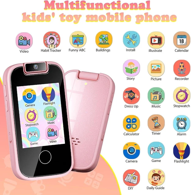Kids Phone For Girls Boys Dual Camera MP3 Touchscreen Ages 3-12