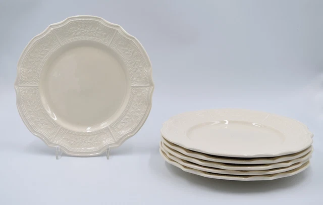 Lot 5 Assiettes Plates Faïence Blanc Crème - Niderviller Et Montmorency - XVIIIe