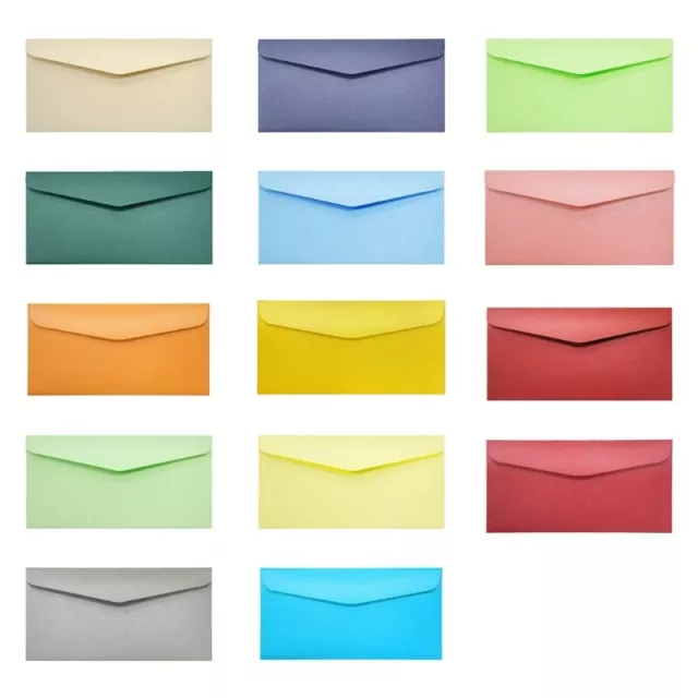 50 Pcs Colorful Envelopes 8.6x4Inch Mailing Envelope for Wedding Baby Shower