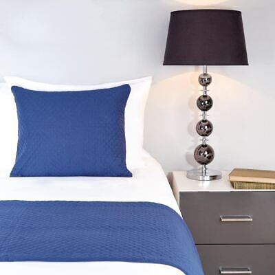 Corredor de cama acolchado gofres Mitre Essentials en mezclilla algodón/poliéster - individual