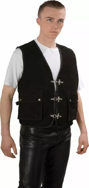 Nobuk Gilet IN Pelle Biker, Rockabilly, Country, Rocker Abito, S- 4xl Vendita