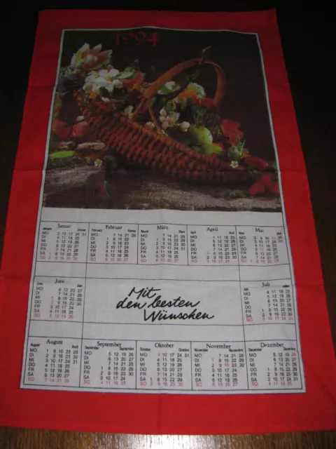 Kalender 1994 - Stoffkalender - Jahreskalender - Wandkalender - Neu/unben.