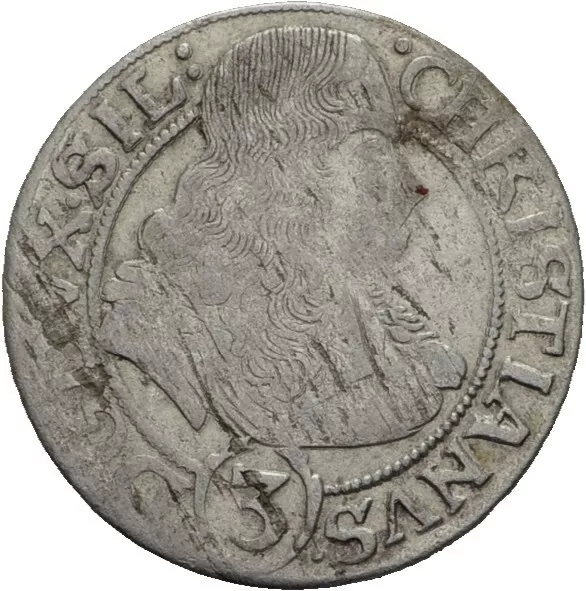 RDR Schlesien Liegnitz Brieg 3 Kreuzer 1668 Silber 1,4 g Original  #ATL207