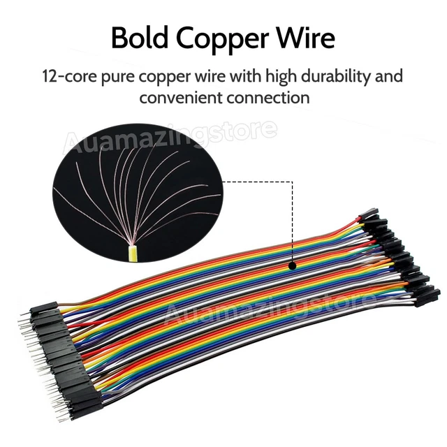 UP120PCS HOOKUP WIRES 20cm M-M F-F M-F Arduino Breadboard Dupont Jumper ...