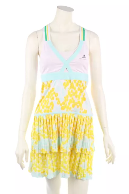 STELLA McCARTNEY x adidas Kleid Minikleid Tennis Logo Print D 36 gelb mint NEU