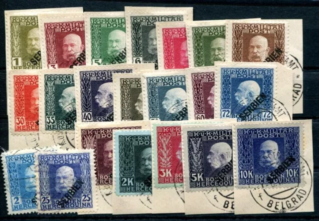 ÖSTERREICH FELDPOST SERBIEN 1916 22-42 gestempelt SATZ (I4352